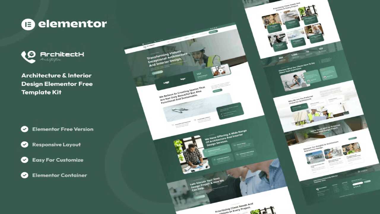 architectxcover architectx – architecture & interior design services elementor template kit - image 1