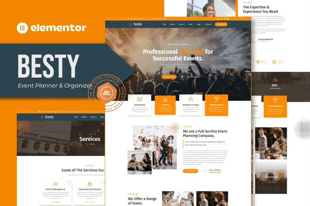 bestycover-1 besty: elementor template kit for event planners & organizers - image 1