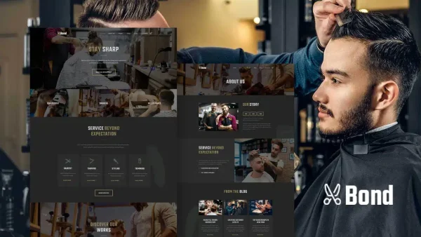 Bond: Elementor Template Kit for Barbershops & Hairdressers