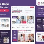 Caring Crest - Elementor Template Kit for Senior Care Services