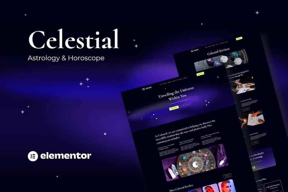 celestialcover celestial - elementor template kit for astrology & horoscope sites - image 1
