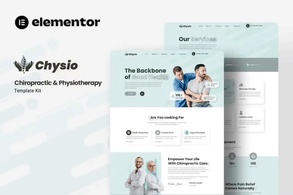 chysiocover chysio – elementor template kit for chiropractic & physiotherapy - image 1