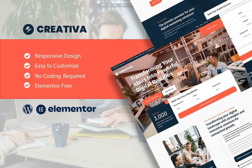 creativacover creativa - elementor template kit for digital agencies - image 1