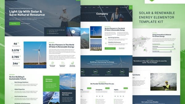 Dometric – Solar & Renewable Energy Elementor Template Kit