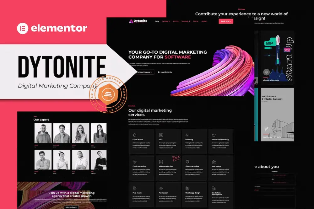 dytonitecoverimage dytonite: elementor template kit for digital marketing companies - image 1