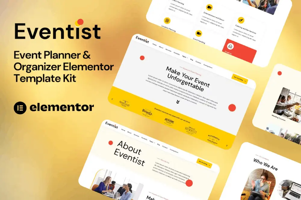 eventistcover eventist – elementor template kit for event planners & organizers - image 1