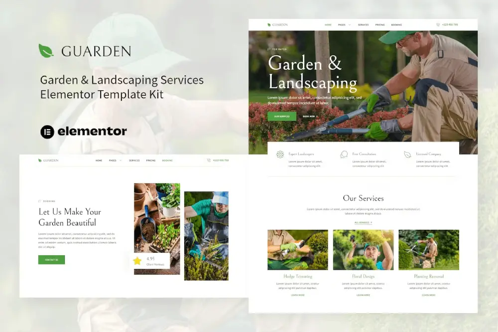 guardencover guarden – elementor template kit garden & landscaping services - image 1