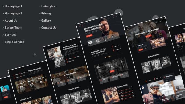 Hairbrosh | Barbershop Elementor Template Kits