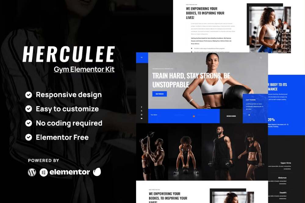 herculescover hercules - elementor template kit for fitness & gym - image 1