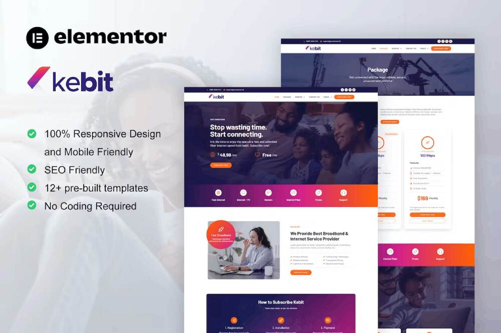 kebitcover kebit - elementor pro template kit for broadband & internet providers - image 1