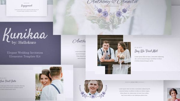 Kunikaa - Wedding Invitation Elementor Template Kit