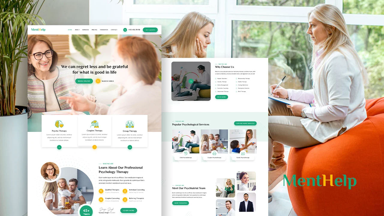 menthelp menthelp: elementor template kit for psychologists & mental health services - image 1