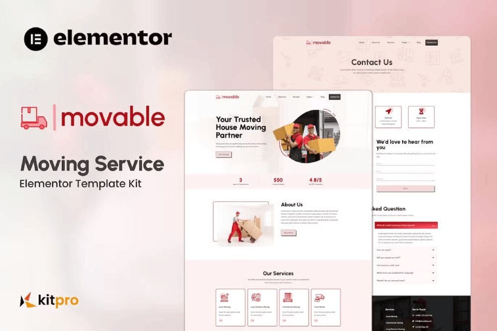 movablecover movable - elementor template kit for moving services - image 1