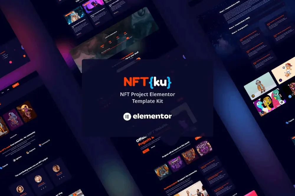 nftkucover nftku – elementor template kit for nft projects & communities - image 1