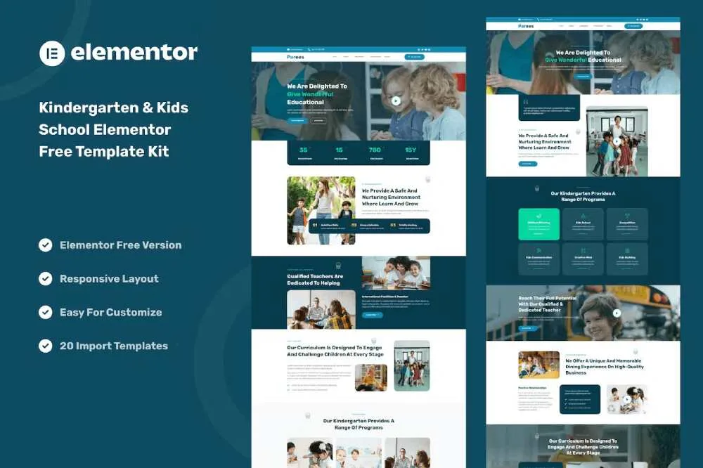 parees - elementor template kit for kindergarten & kids schools - image 1