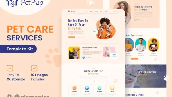 PetPup – Elementor Template Kit for Pet Care Services