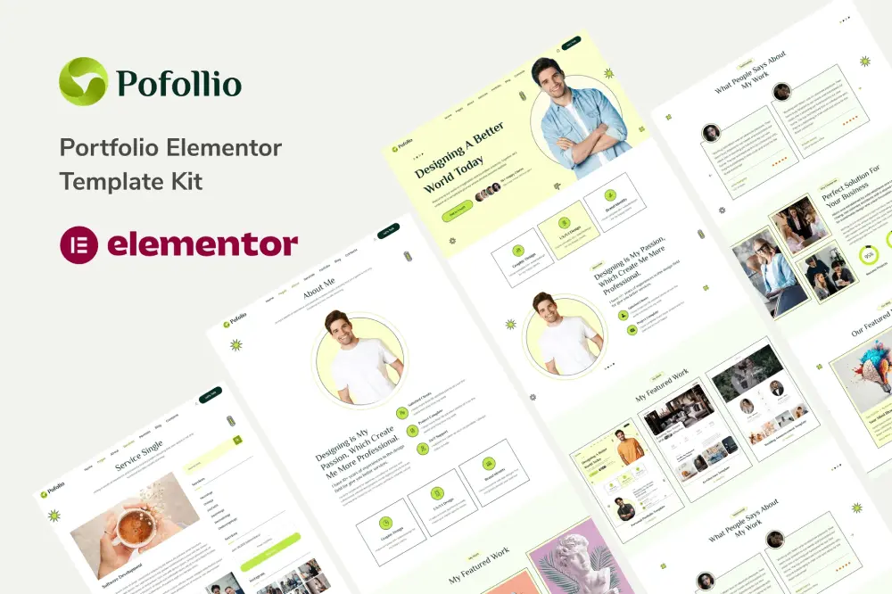 pofolliocover pofollio: elementor template kit for portfolio websites - image 1