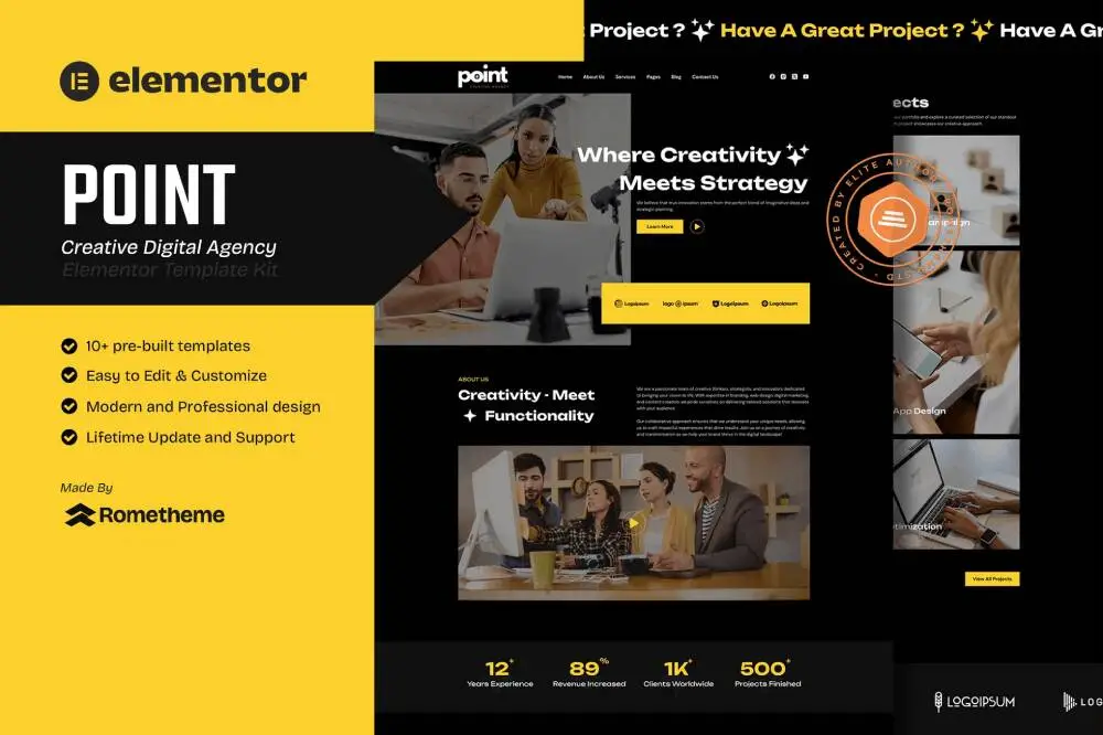 pointcover point – elementor template kit for creative digital agency - image 1