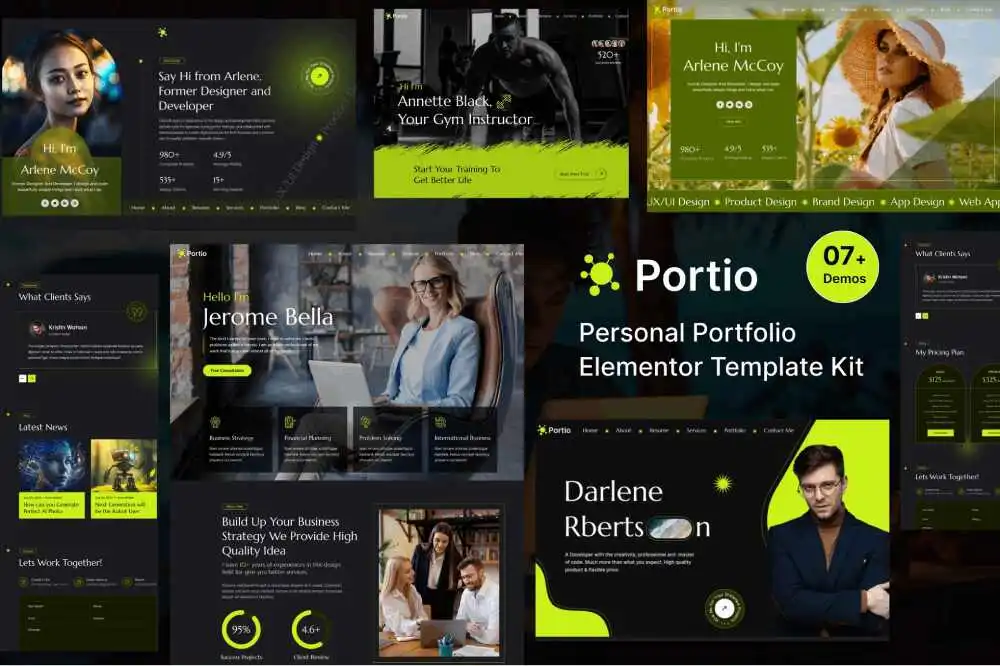 portiocover portio – elementor template kit for portfolio websites - image 1