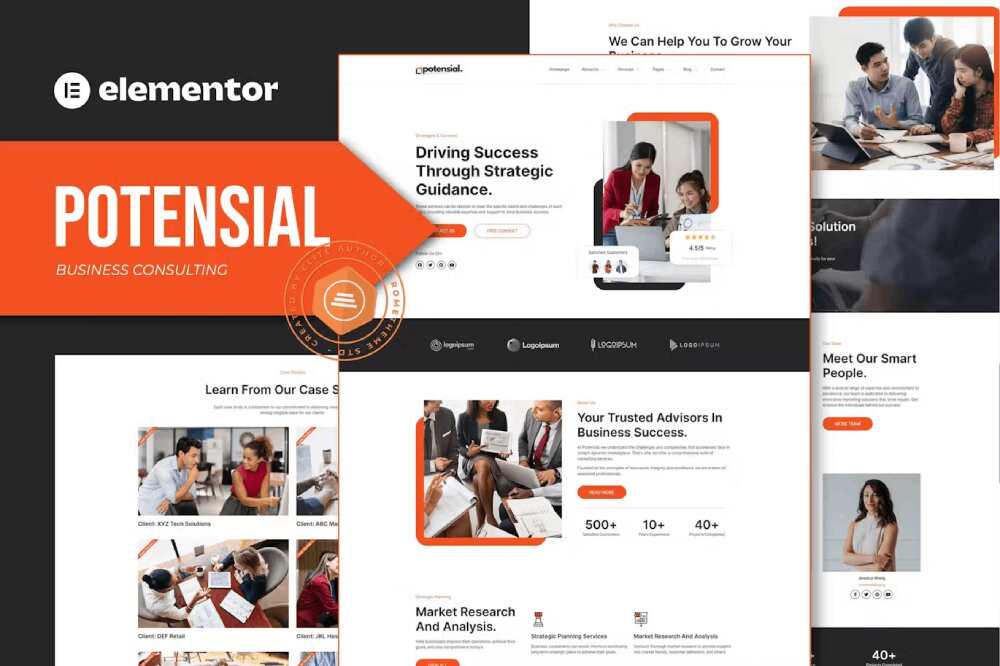 potensialcover potensial - elementor template kit for business consulting - image 1