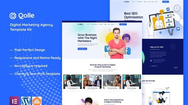 Qolle - Digital Marketing Agency Elementor Template Kit