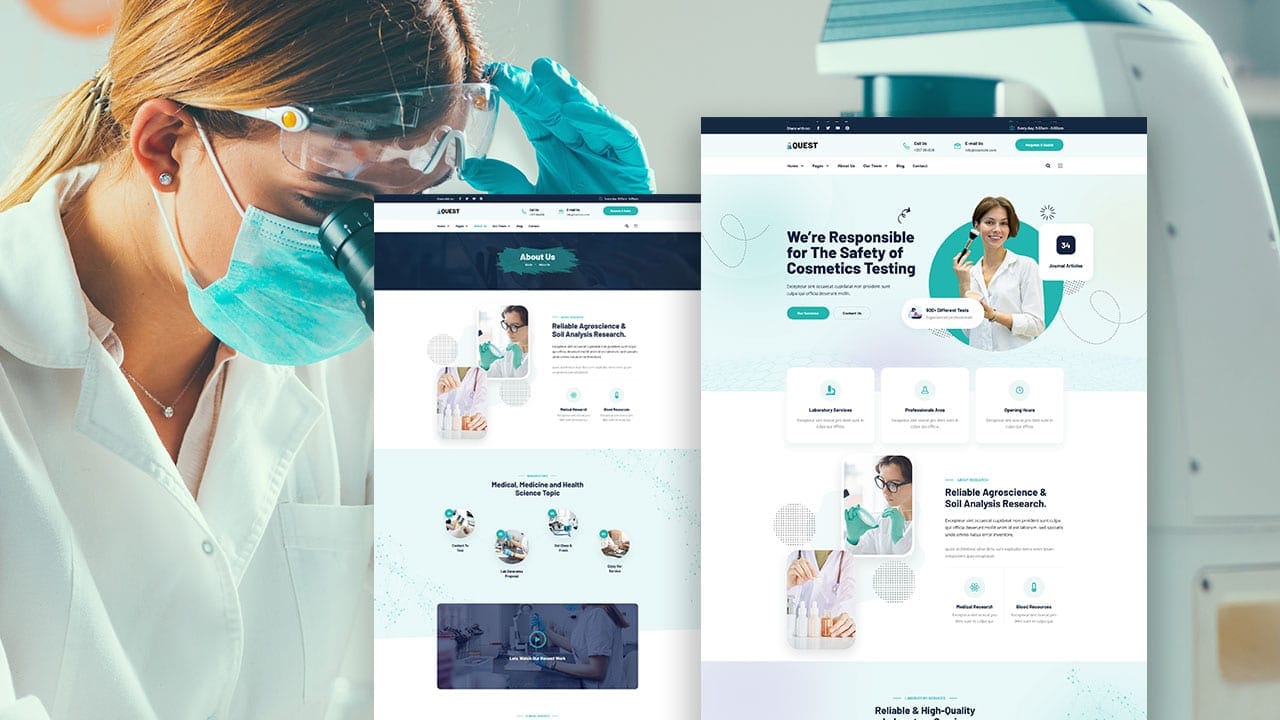 quest quest: elementor template kit for laboratory & research services - image 1