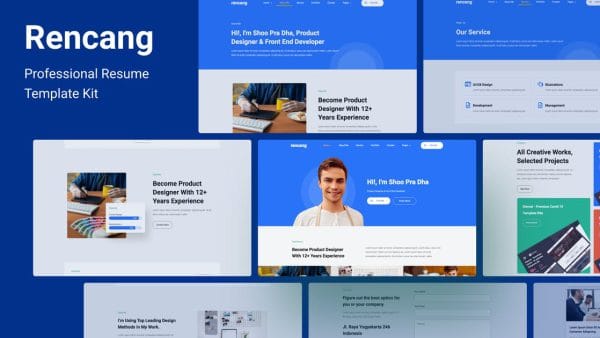 Rencang - CV & Portfolio Elementor Template Kits