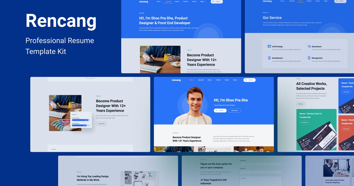 rencang rencang - cv & portfolio elementor template kits - image 1