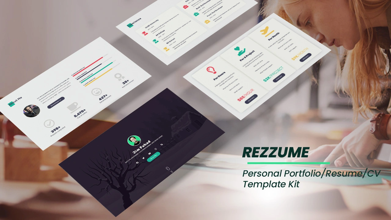 rezzume rezzume: elementor template kit for personal portfolios & cvs - image 1