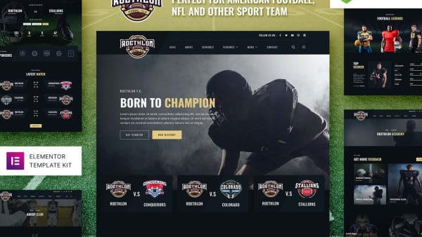 Roethlon – American Football & NFL Elementor Template Kit