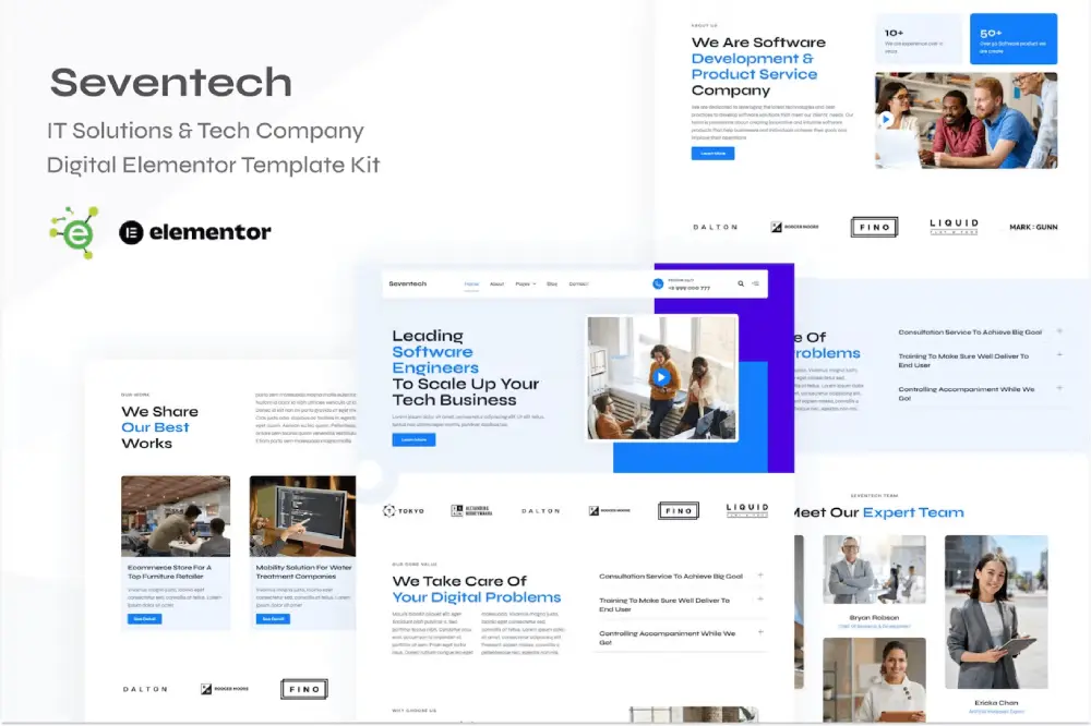 seventechcover seventech: elementor template kit for it solutions & tech companies - image 1