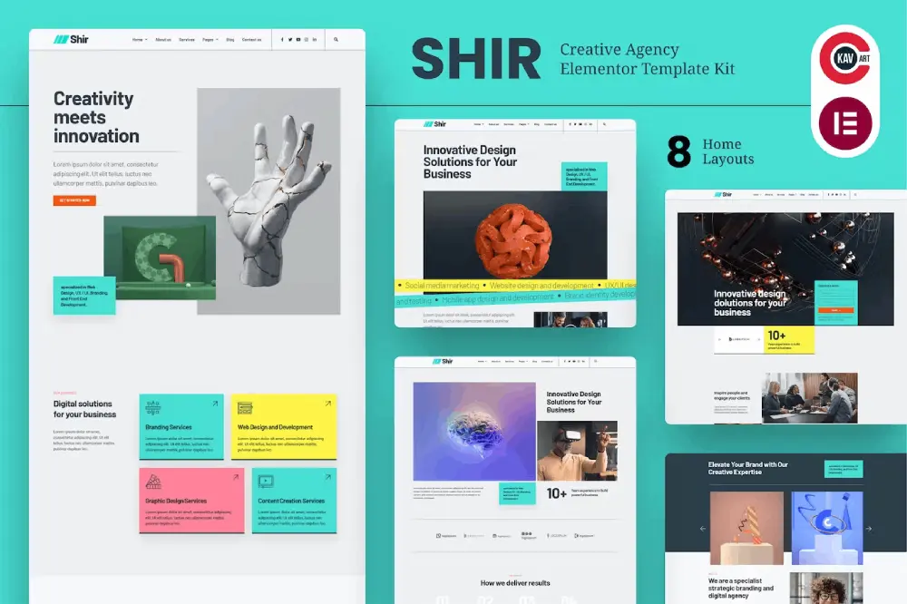 shircover shir – elementor template kit for creative agency & portfolio - image 1