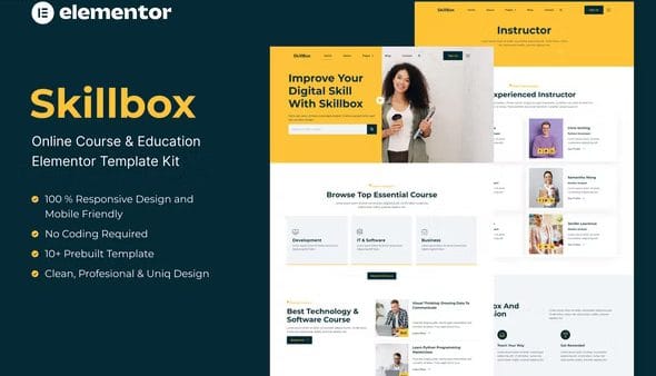 Skillbox: Elementor Template Kit for Online Courses & Education
