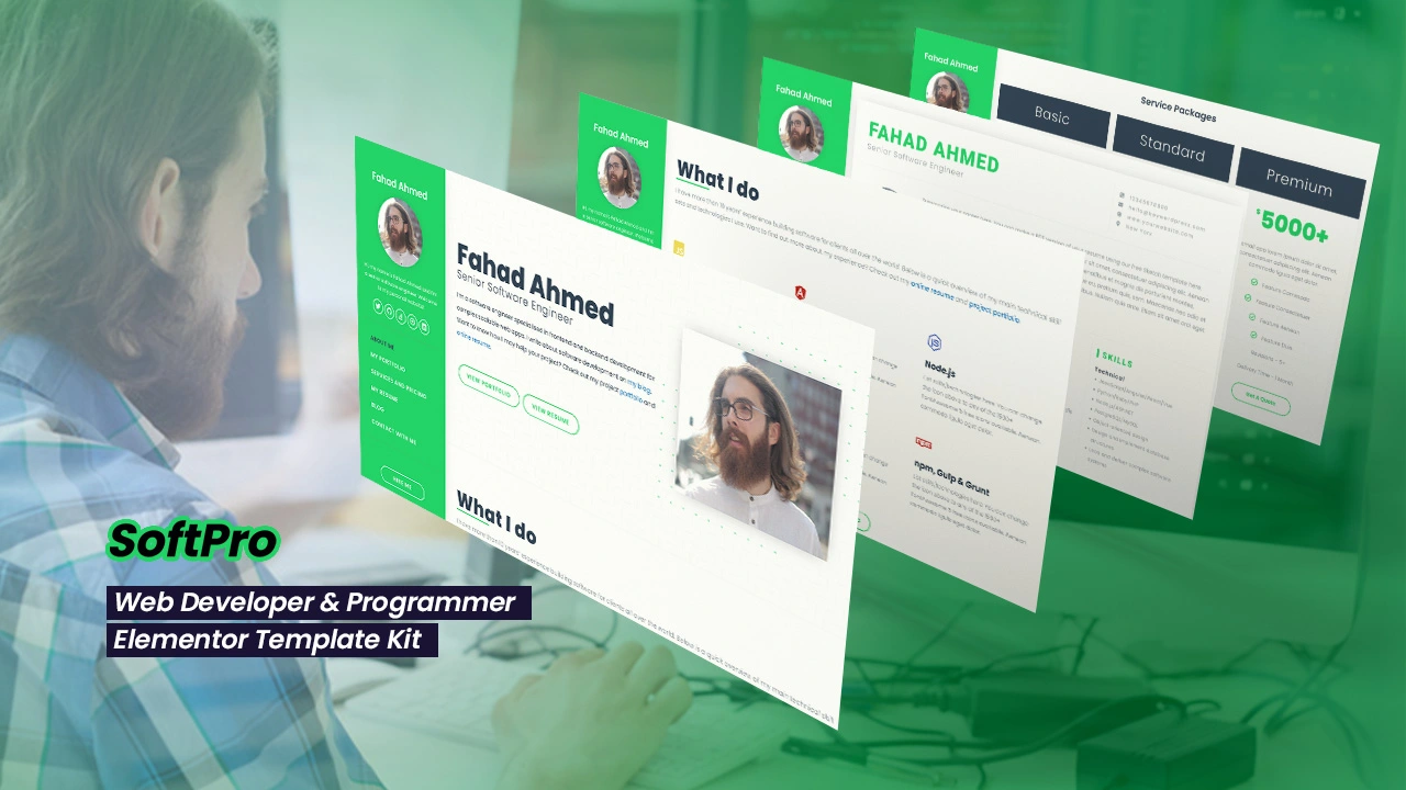 softpro softpro: elementor template kit for programmers & developers - image 1