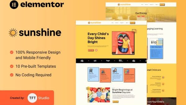 Sunshine - Elementor Template Kit for Cheerful Daycare Centers