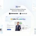 Talent - Elementor Template Kit for Personal Portfolios & Resumes