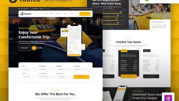 Taxico – Taxi Company & Online Cab Service Elementor Template Kit