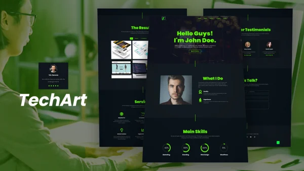 TechArt: Elementor Template Kit for Personal Portfolios & Resumes