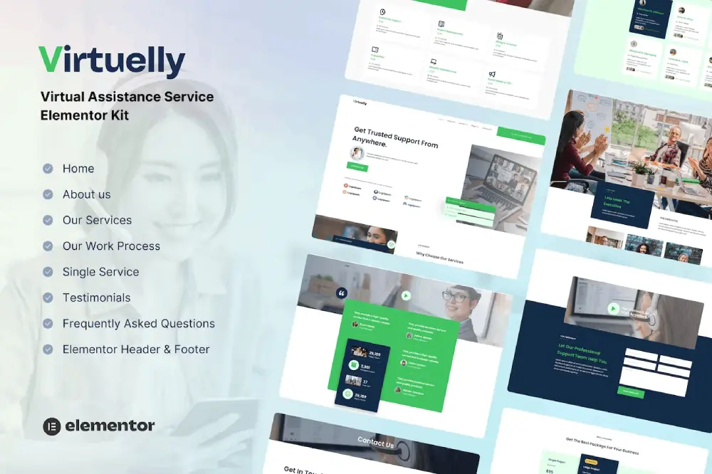 virtuelly-cover virtuelly: elementor template kit for virtual assistant service websites - image 1