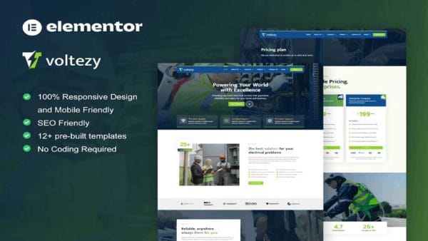 Voltezy – Electrical Service Elementor Template Kit