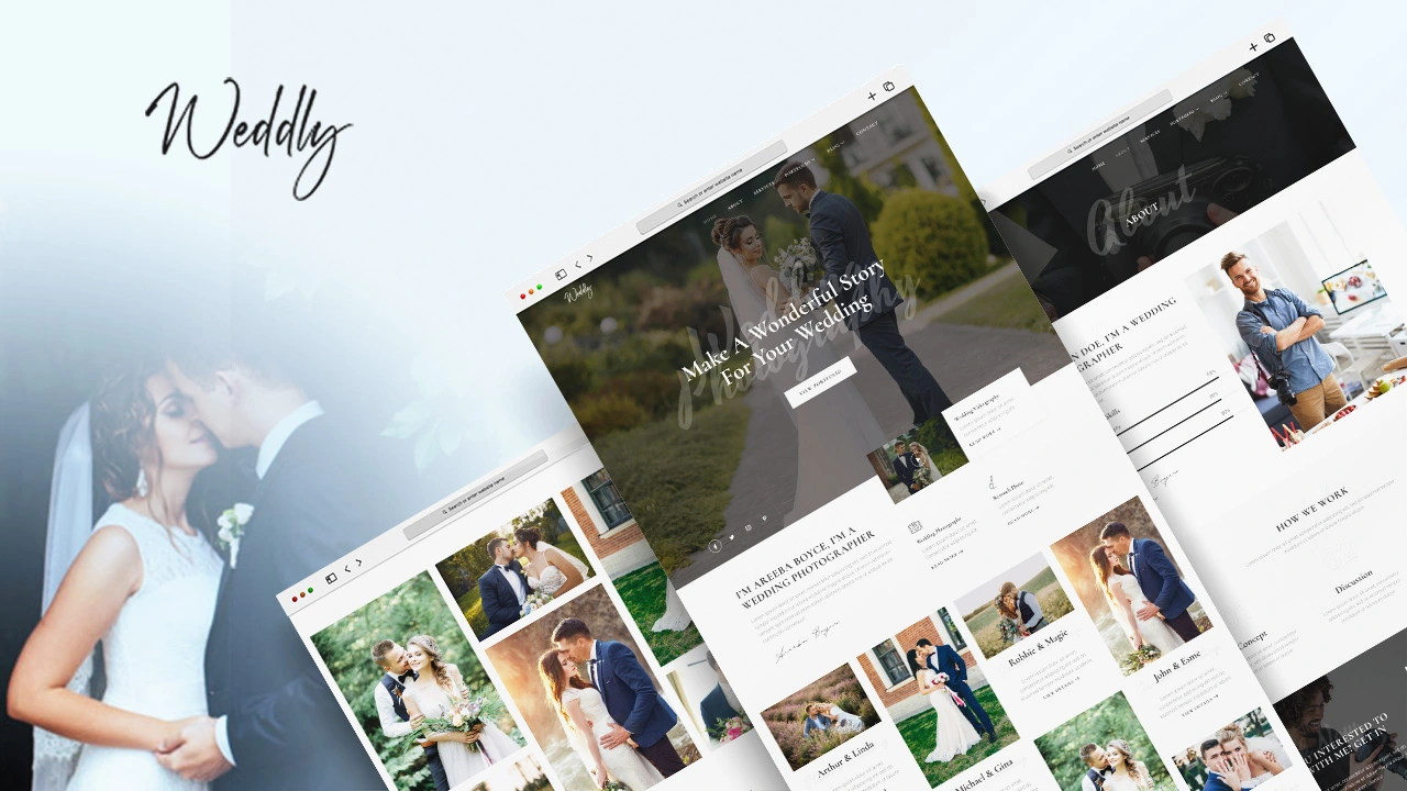 weddly weddly: elementor template kit for wedding photography - image 1