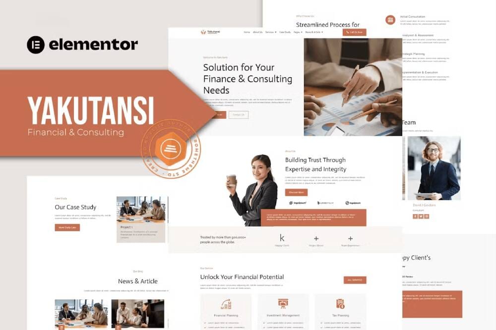 yakutansicover yakutansi - elementor template kit for finance & consulting - image 1