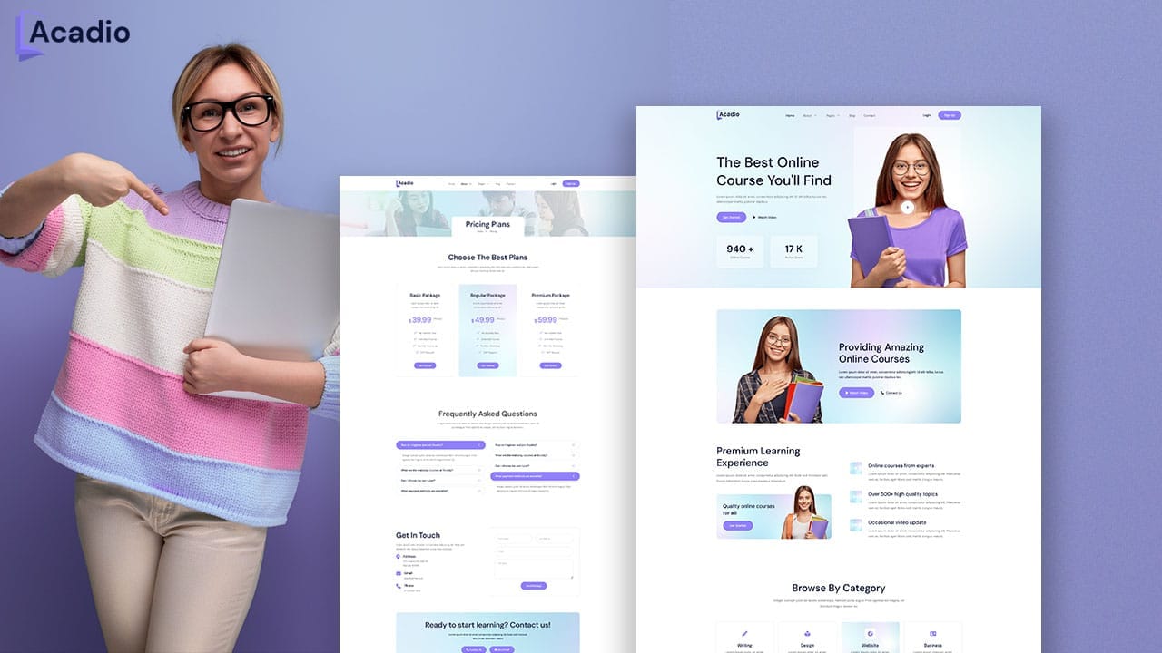 acadio acadio: elementor template kit for e-learning & online courses - image 1