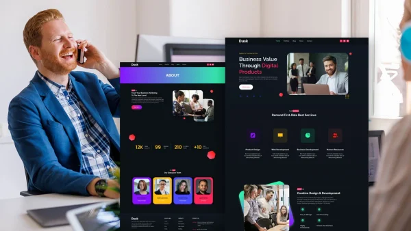 Dusk: Elementor Template Kit for Creative Dark Agencies