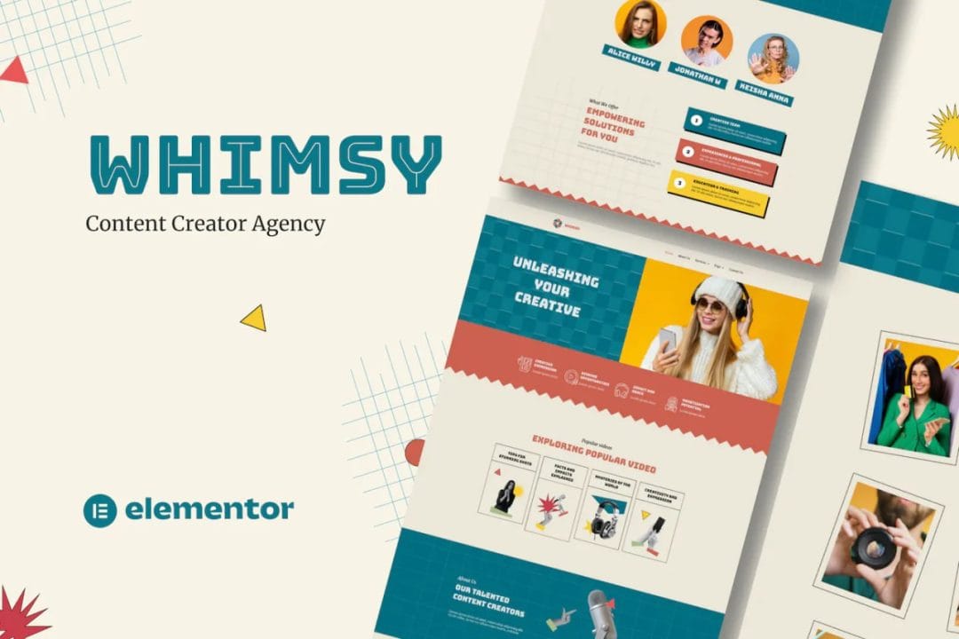 elementor-kit-12 whimsy - content creator agency template kit - image 1
