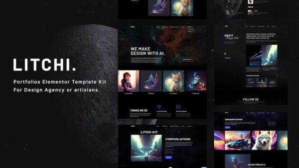 Litchi - Designer Artworks Elementor Portfolio Template Kit