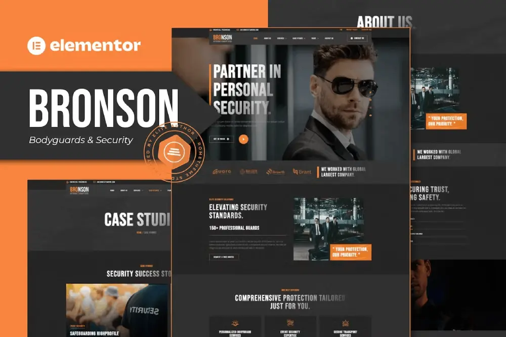 elementor-kit-2 bronson: elementor template kit for bodyguards & security agency - image 1