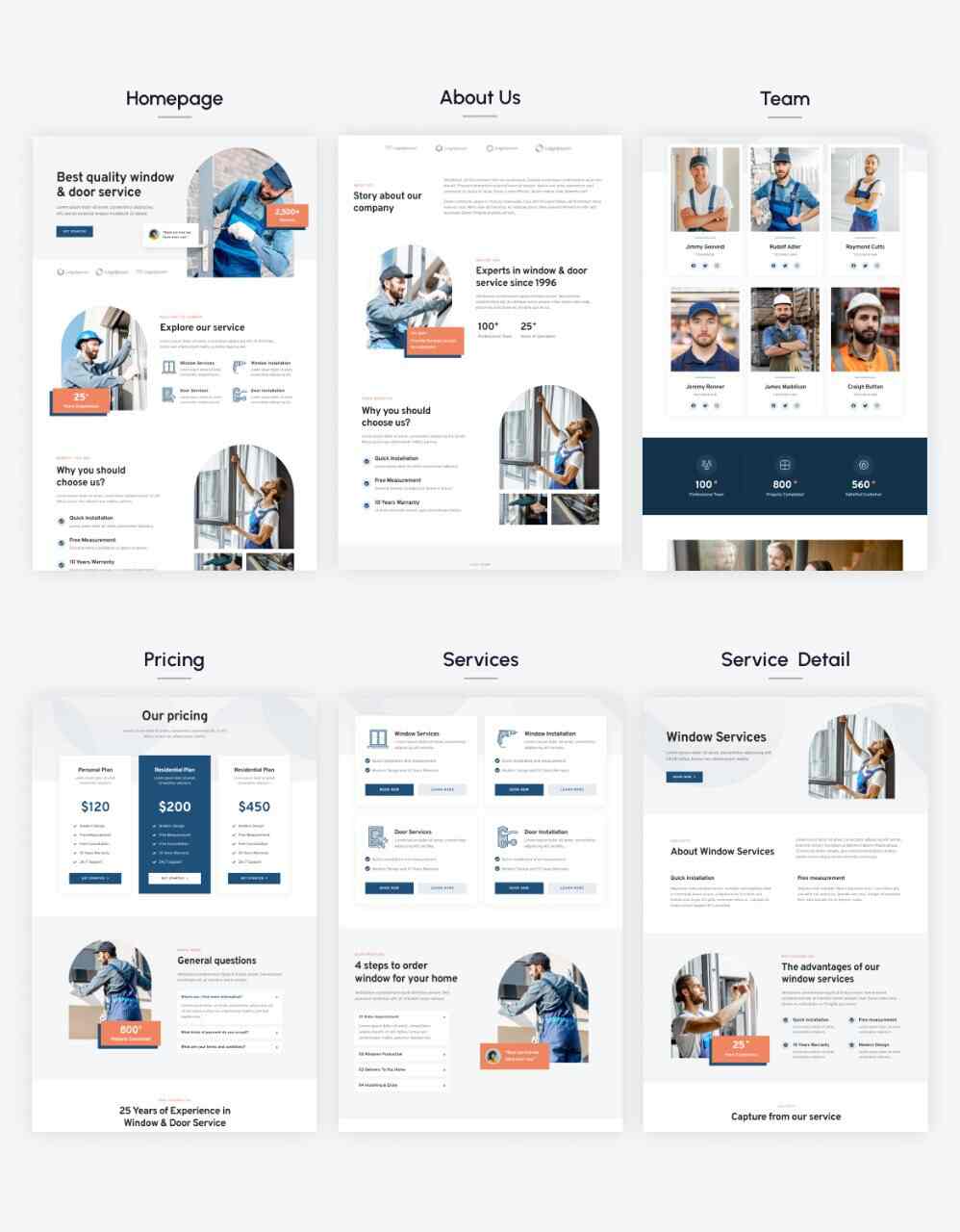 elementor-kit-sep-18 conder: elementor template kit for doors & windows services - image 1