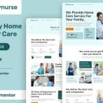 Novnurse: Senior Care Services Elementor Template Kit for Home Care Websites