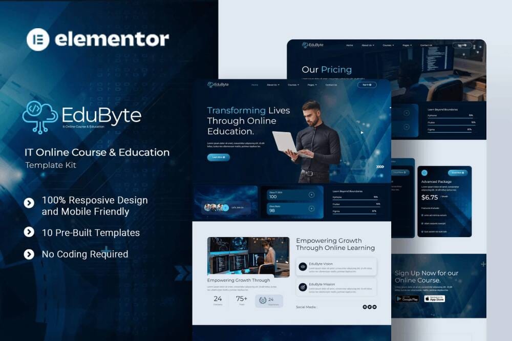 elementor-kit1-5 edubyte: elementor template kit for it online course & education - image 1